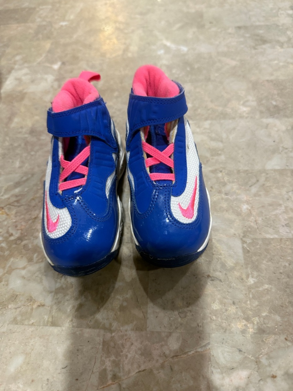 Nike Kids Royal Blue and Pink Velcro Sneakers